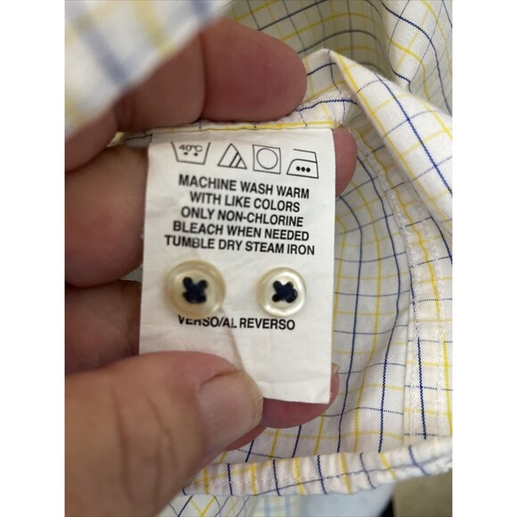 Tommy Hilfiger Shirt Size XXL 2XL Mens Blue Yellow Boxed Long Sleeve Button Up - Picture 11 of 12